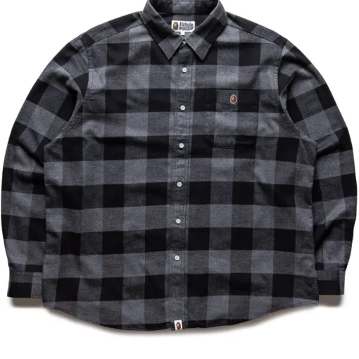 A Bathing Ape Bape Check Ape Flannel Shirt