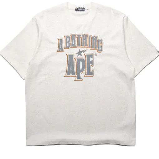 A Bathing Ape Crack Print Pattern Logo Tee
