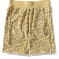 A Bathing Ape Logo Monogram Velour Shorts