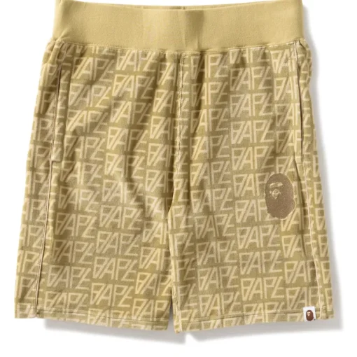 A Bathing Ape Logo Monogram Velour Shorts