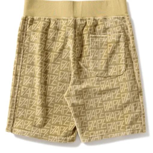 A Bathing Ape Logo Monogram Velour Shorts