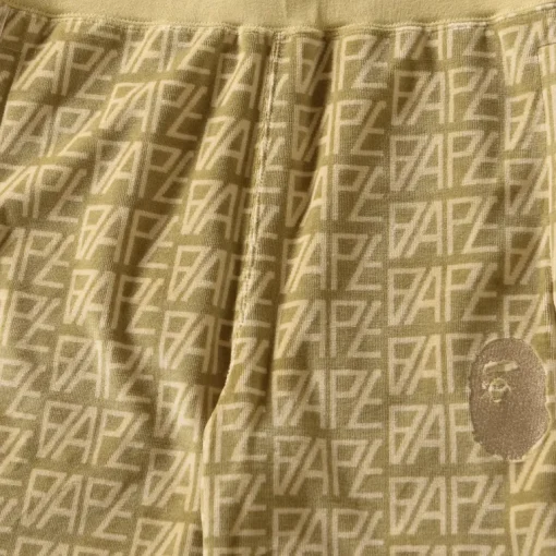 A Bathing Ape Logo Monogram Velour Shorts