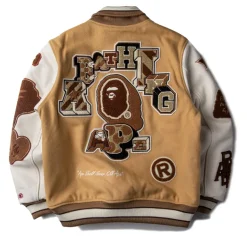 A Bathing Ape Motif Varsity Jacket