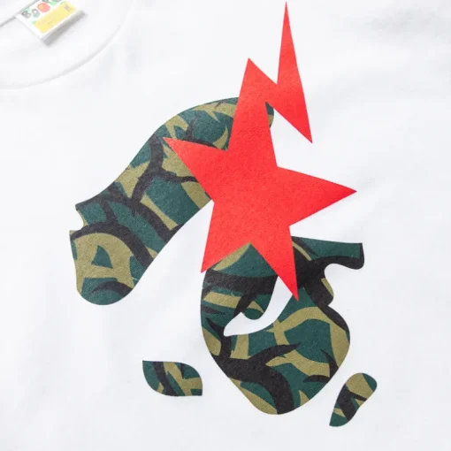 A Bathing Ape Trail Camo Ape Face Sta Tee