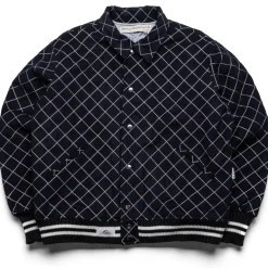 Advisory Board Crystals Diamond Quilted Varsity Jacket