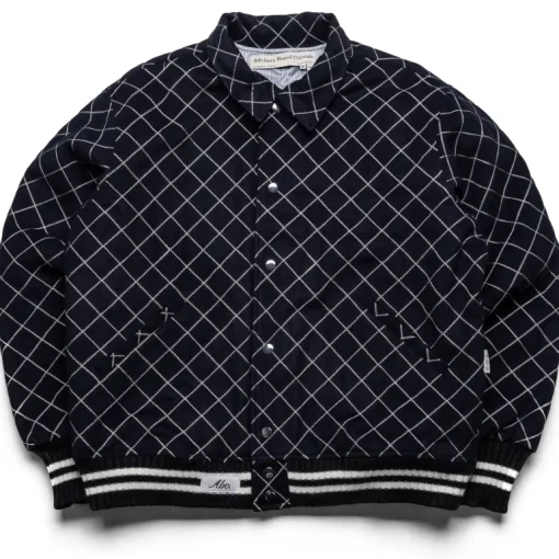 Advisory Board Crystals Diamond Quilted Varsity Jacket