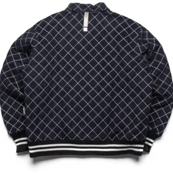 Advisory Board Crystals Diamond Quilted Varsity Jacket