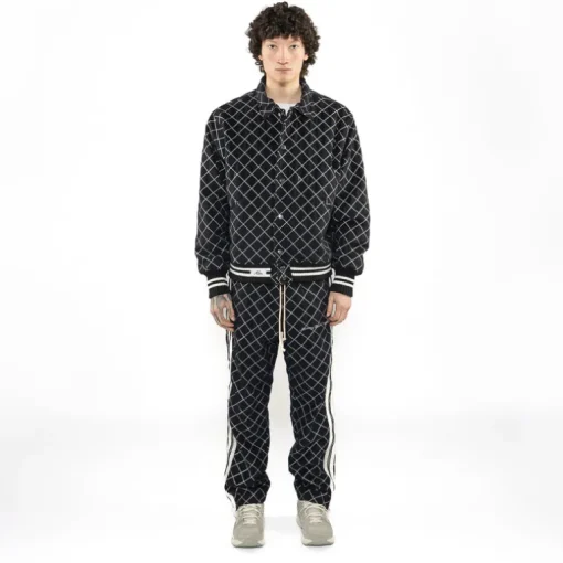 Advisory Board Crystals Diamond Quilted Varsity Jacket