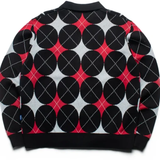Awake NY Argyle Knit Collared Cardigan