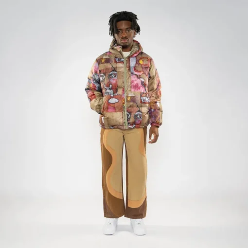 KidSuper Faces Collage Printed Puffer
