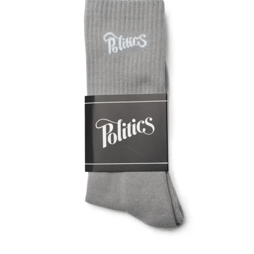 Politics Script Logo Socks
