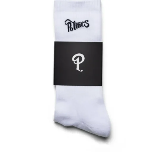 Politics Script Logo Socks