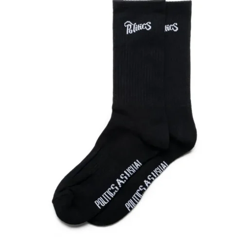 Politics Script Logo Socks