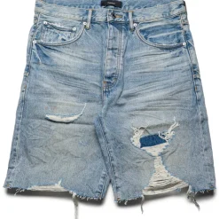 Purple Brand Distressed Patch Denim Shorts