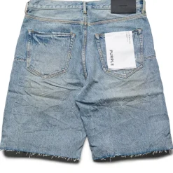 Purple Brand Distressed Patch Denim Shorts
