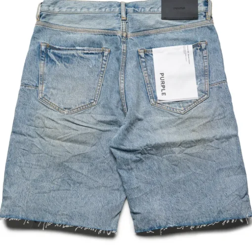 Purple Brand Distressed Patch Denim Shorts