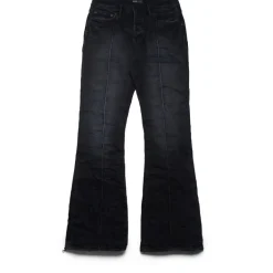 Purple Brand Low Rise Flared Leg Pintuck Flare Overdye Jean