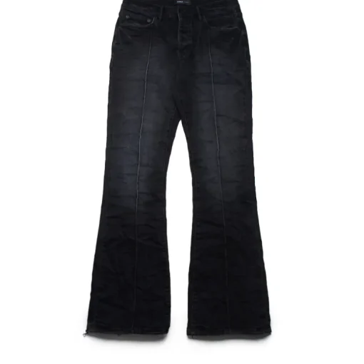 Purple Brand Low Rise Flared Leg Pintuck Flare Overdye Jean