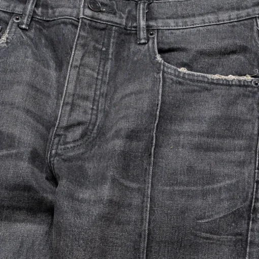Purple Brand Low Rise Flared Leg Pintuck Coated Flare Jean