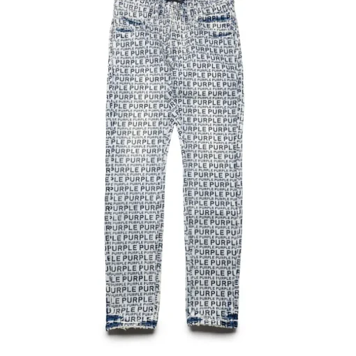 Purple Brand Low Rise Skinny Leg Wordmark Flock Jean