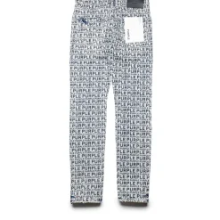 Purple Brand Low Rise Skinny Leg Wordmark Flock Jean