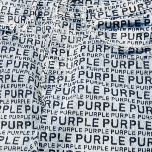 Purple Brand Low Rise Skinny Leg Wordmark Flock Jean