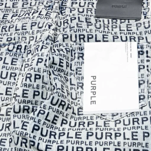 Purple Brand Low Rise Skinny Leg Wordmark Flock Jean