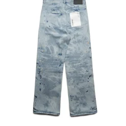 Purple Brand Mid Rise Baggy Leg Bleach Paint Embroidery Jean