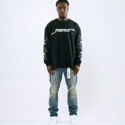 Purple Brand Textured Jersey L/S Tee