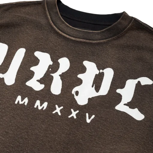 Purple Brand Worn Gothic Wordmark Overdye Tee